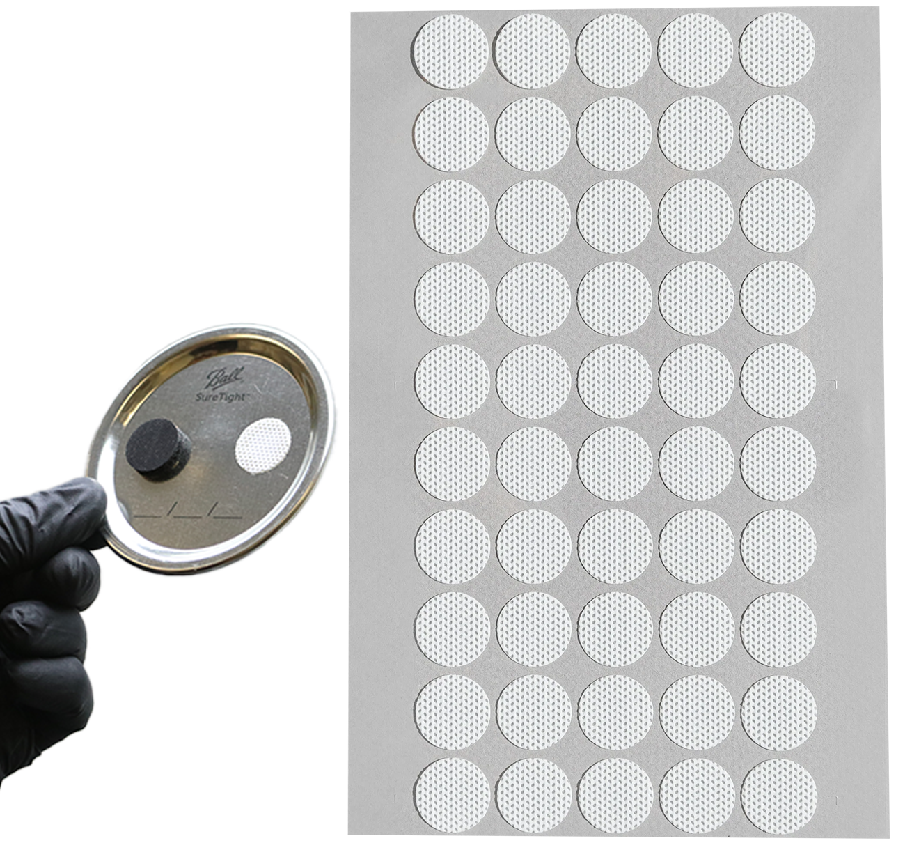 Adhesive Jar Filter Discs - 50 to a sheet